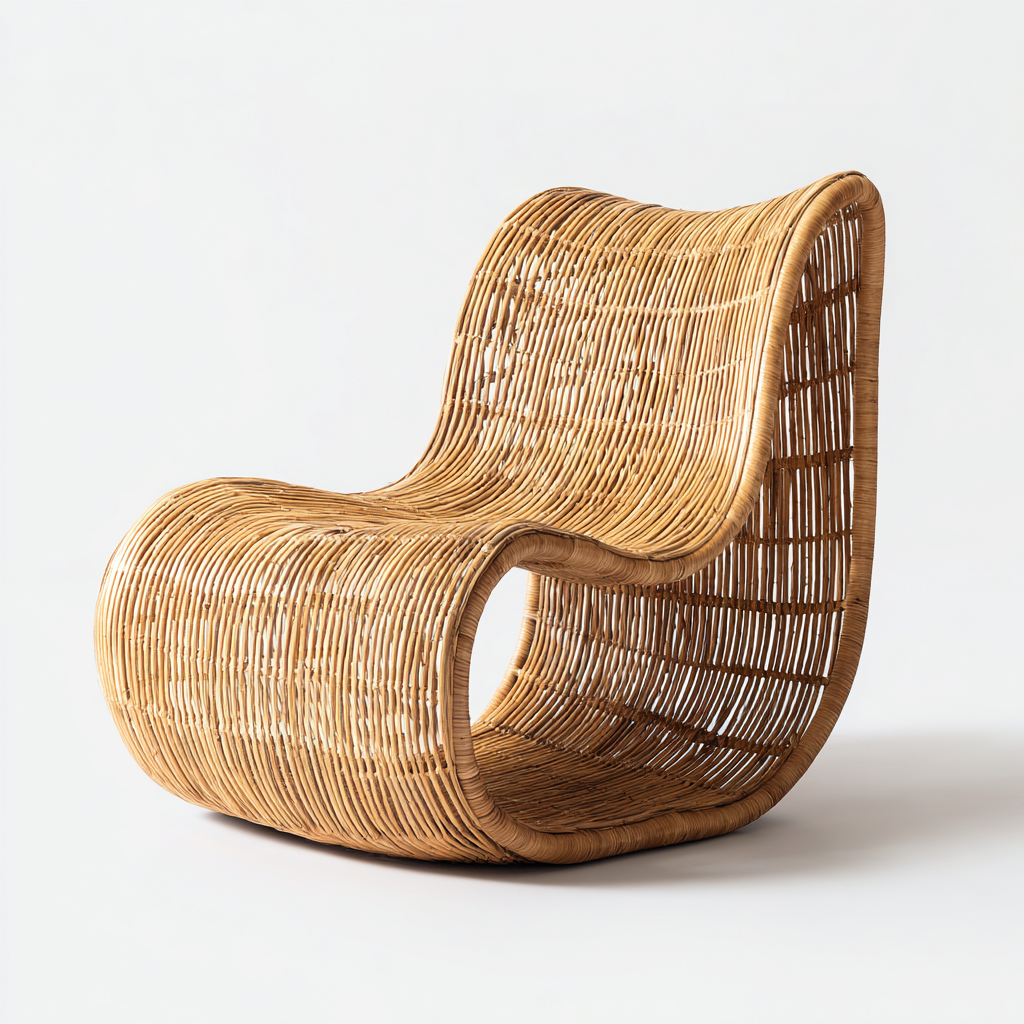 Fauteuil de jardin en rotin tressé 65x90x95 cm - naturel - ergonomique et design - style lounge contemporain-Shelterora