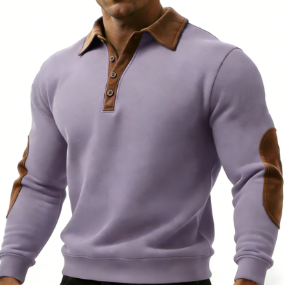 Men's Vintage Western Style Stand Collar Casual Sweatshirt