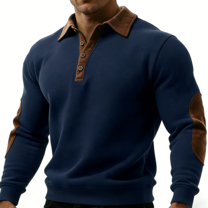 Men's Vintage Western Style Stand Collar Casual Sweatshirt