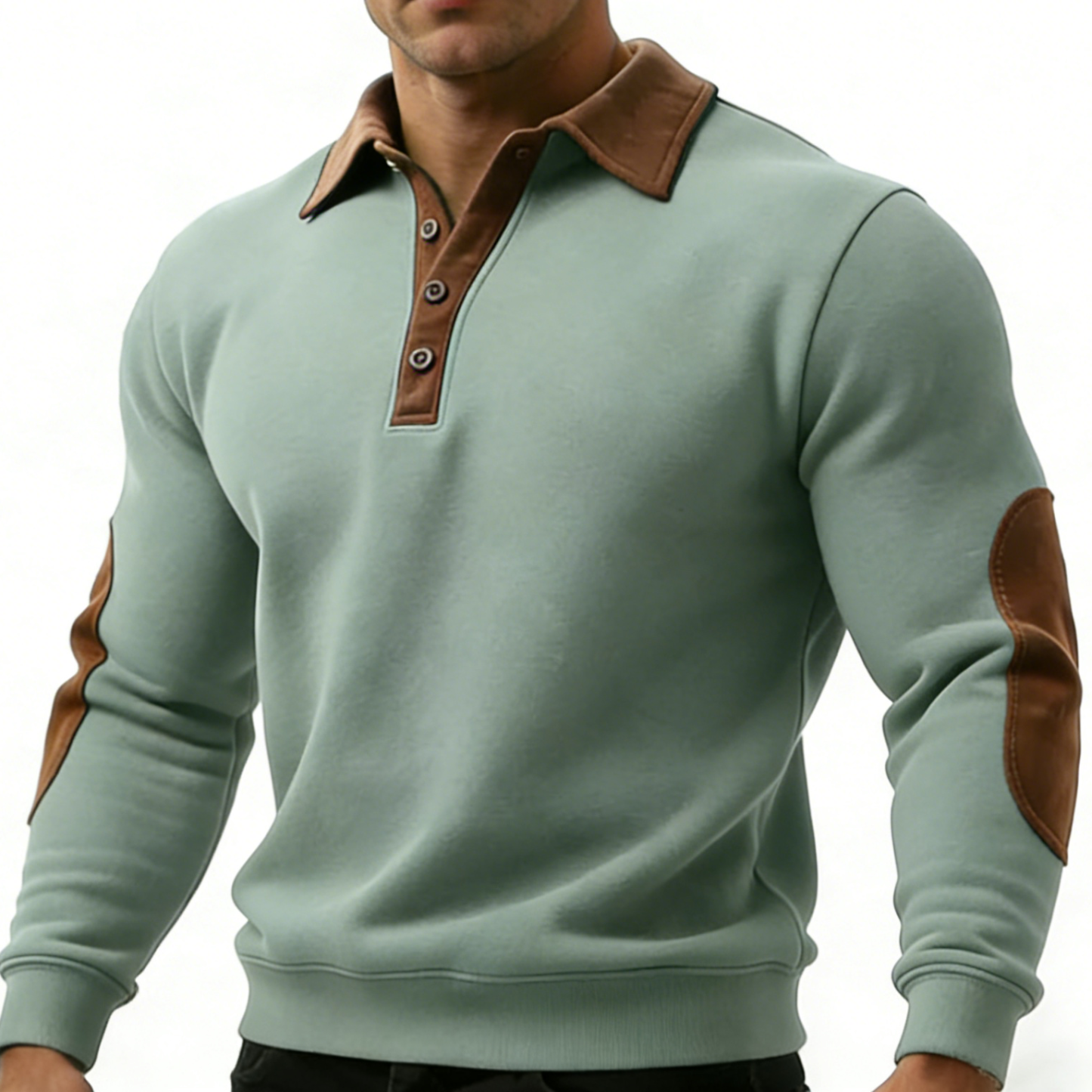 Men's Vintage Western Style Stand Collar Casual Sweatshirt