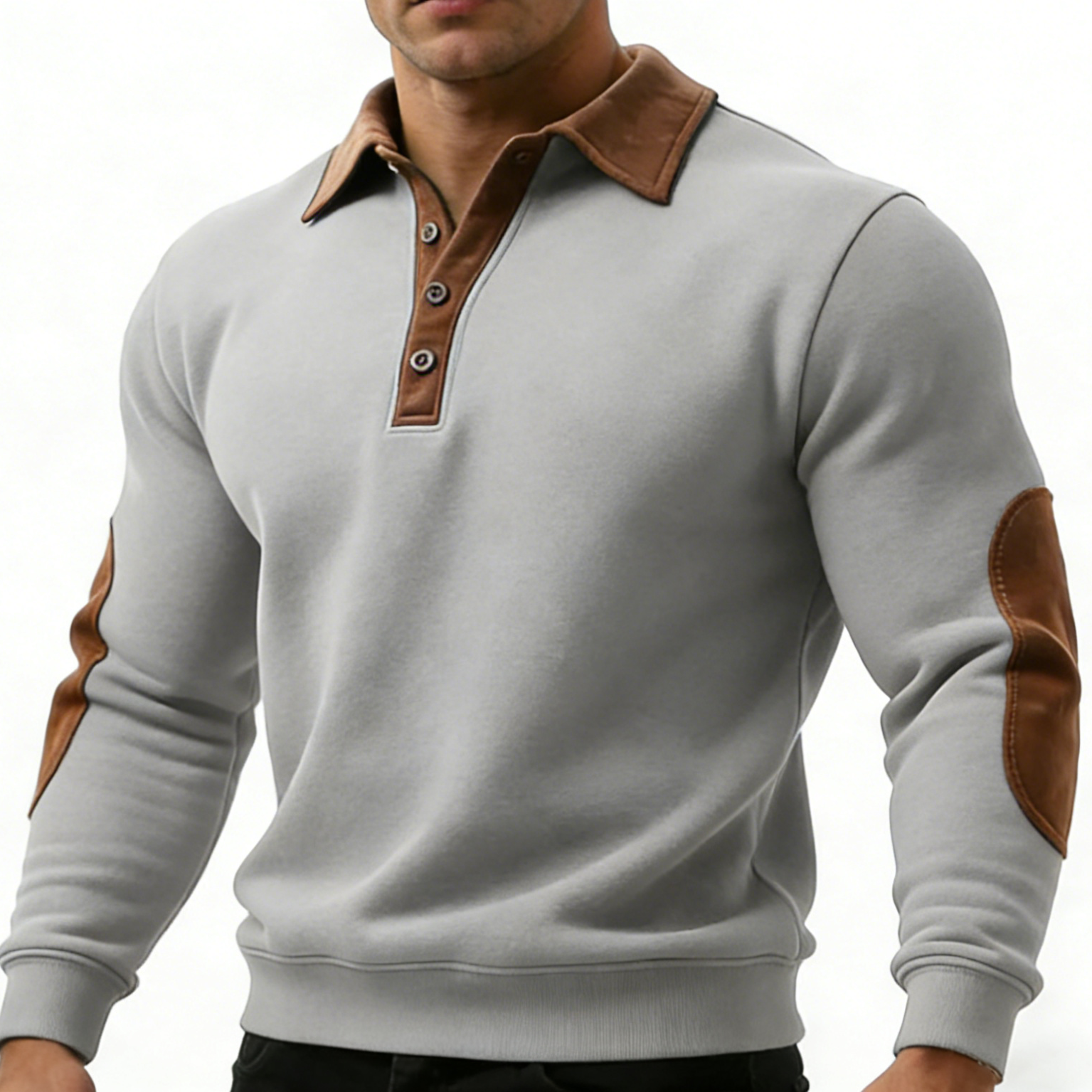 Men's Vintage Western Style Stand Collar Casual Sweatshirt