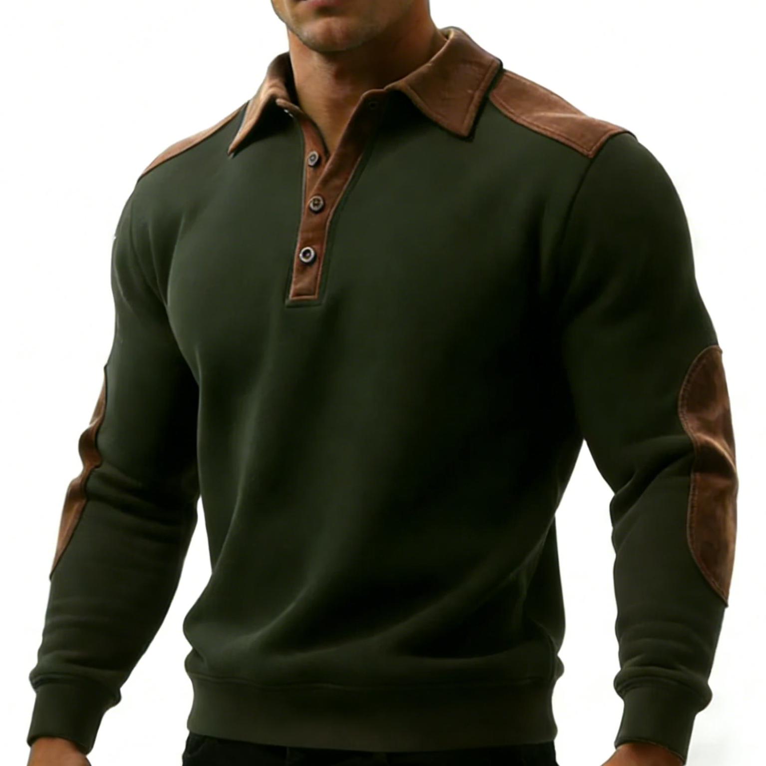 Men's Vintage Western Style Stand Collar Casual Sweatshirt