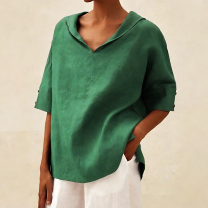 Women's Casual Linen V-neck Shirt