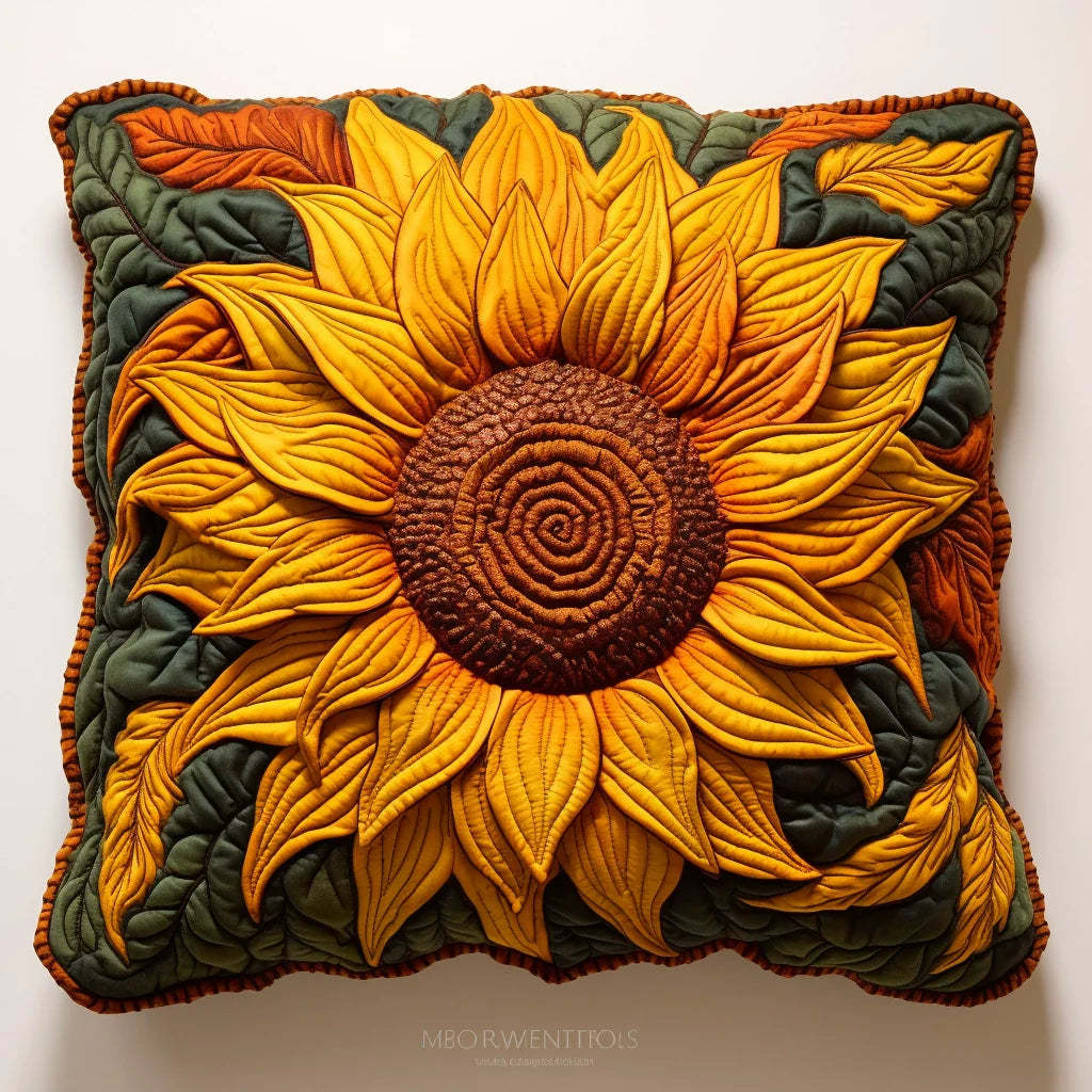 Sunflower Quilted Pillow