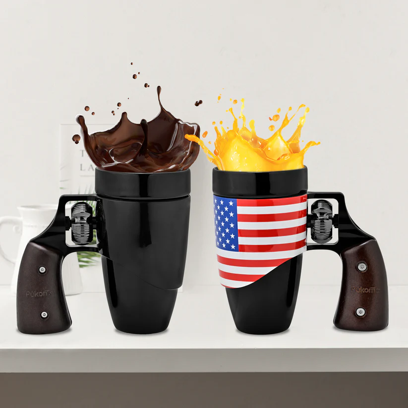 Multi-Purpose Unique Ceramic Mug with Revolver Handle – 500 ml