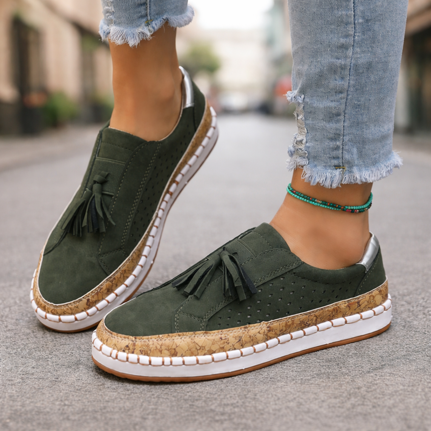 💝Summer Sale⭐Women's Modern Slip-On Sports Tassels Shoes
