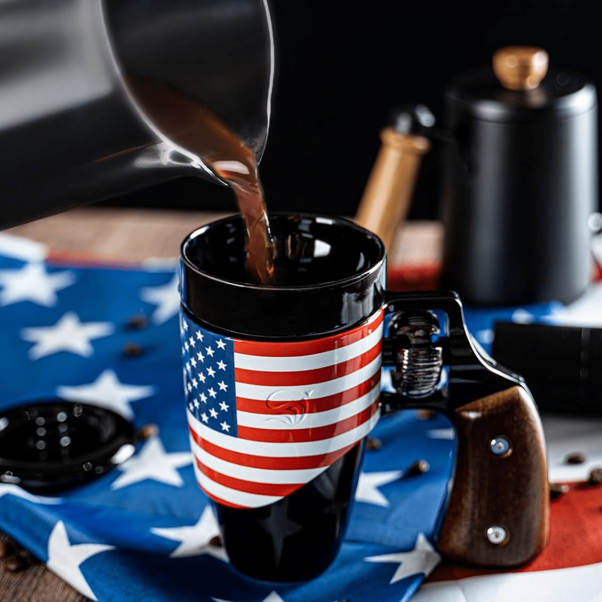 Multi-Purpose Unique Ceramic Mug with Revolver Handle – 500 ml