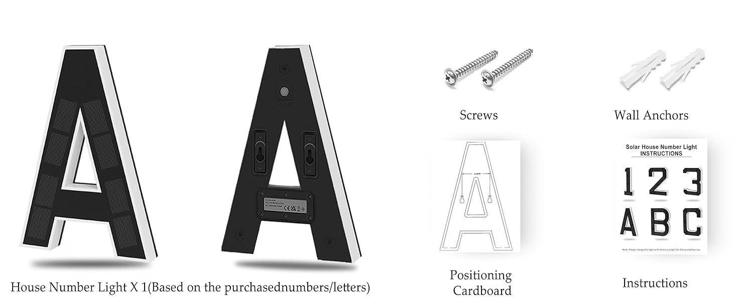 ISUNMEA 9 Inch Solar Lighted House Numbers for Outside, Light Up Waterproof LED Address Numbers Signs for Houses, Large Personalized Illuminated Exterior Modern House Numbers Light