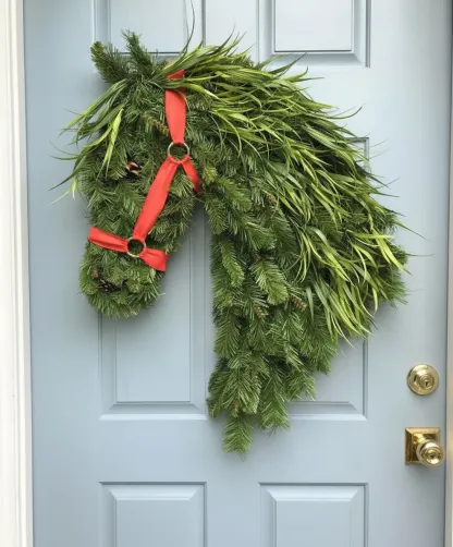 🎄Christmas Early Bird Sale - 49%OFF🐴Horse Head Wreath for Front Door