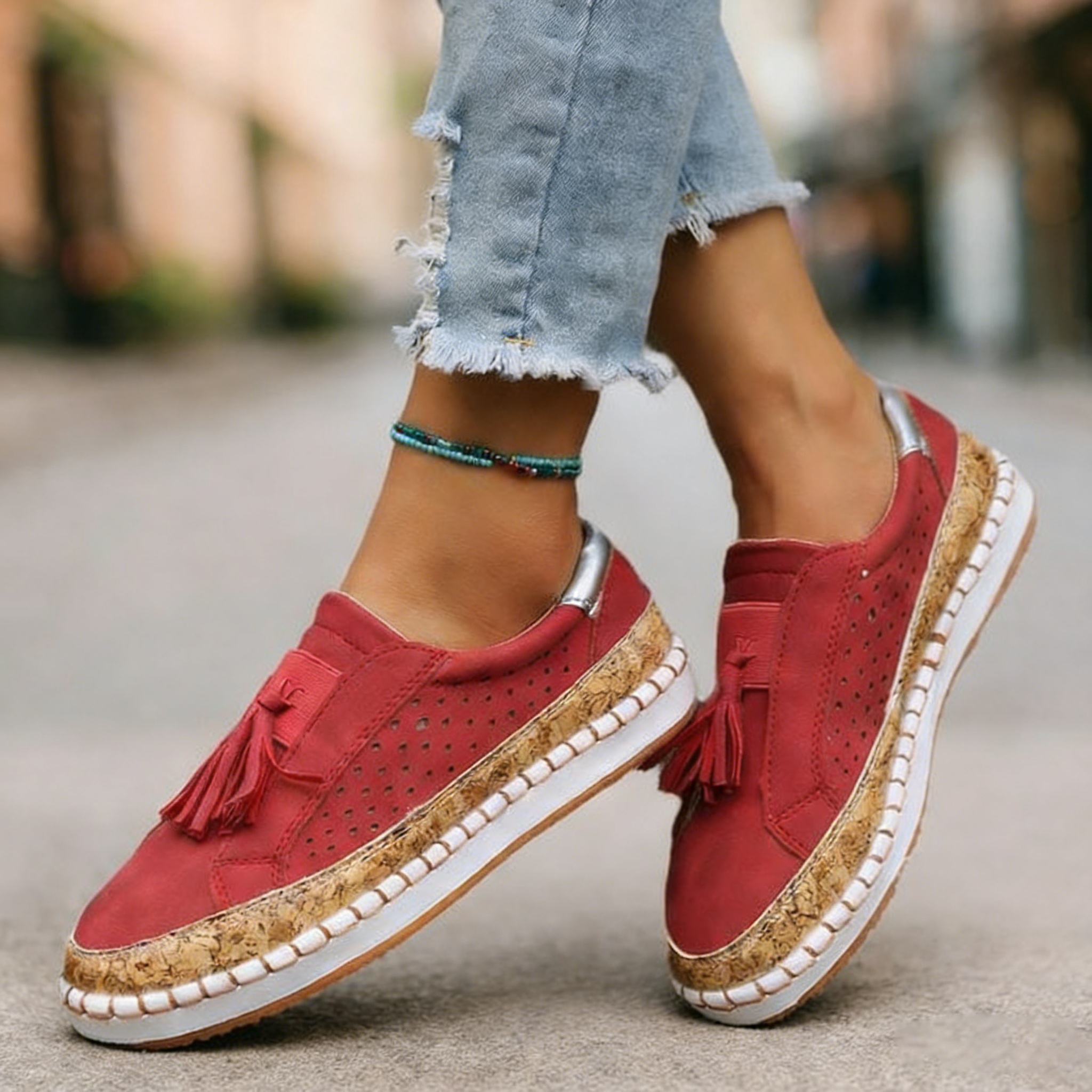 💝Summer Sale⭐Women's Modern Slip-On Sports Tassels Shoes