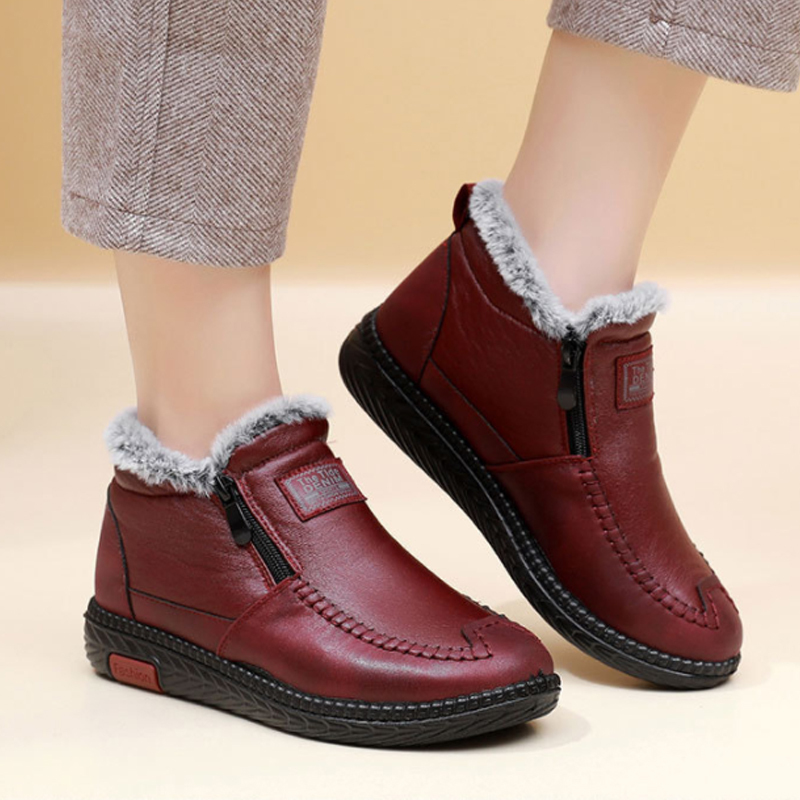 Women's Genuine Leather Non-Slip Zipper Ankle Boots