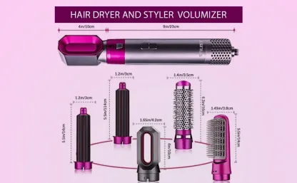 5-in-1 Hair Styler & Dryer – Straighten, Curl, Dry, Volume & Comb – For Curly & Straight Hair