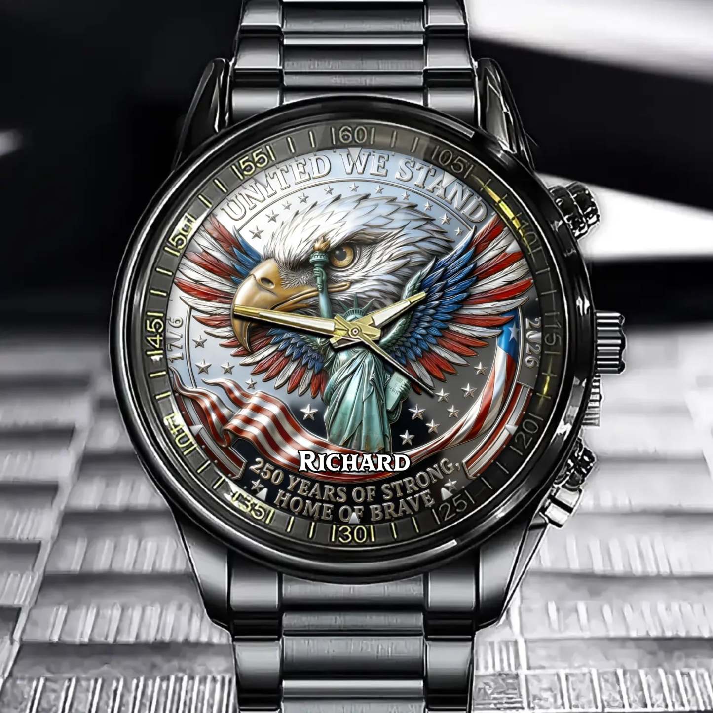 Personalized American 250th Anniversary Watch - Showcasing American Pr