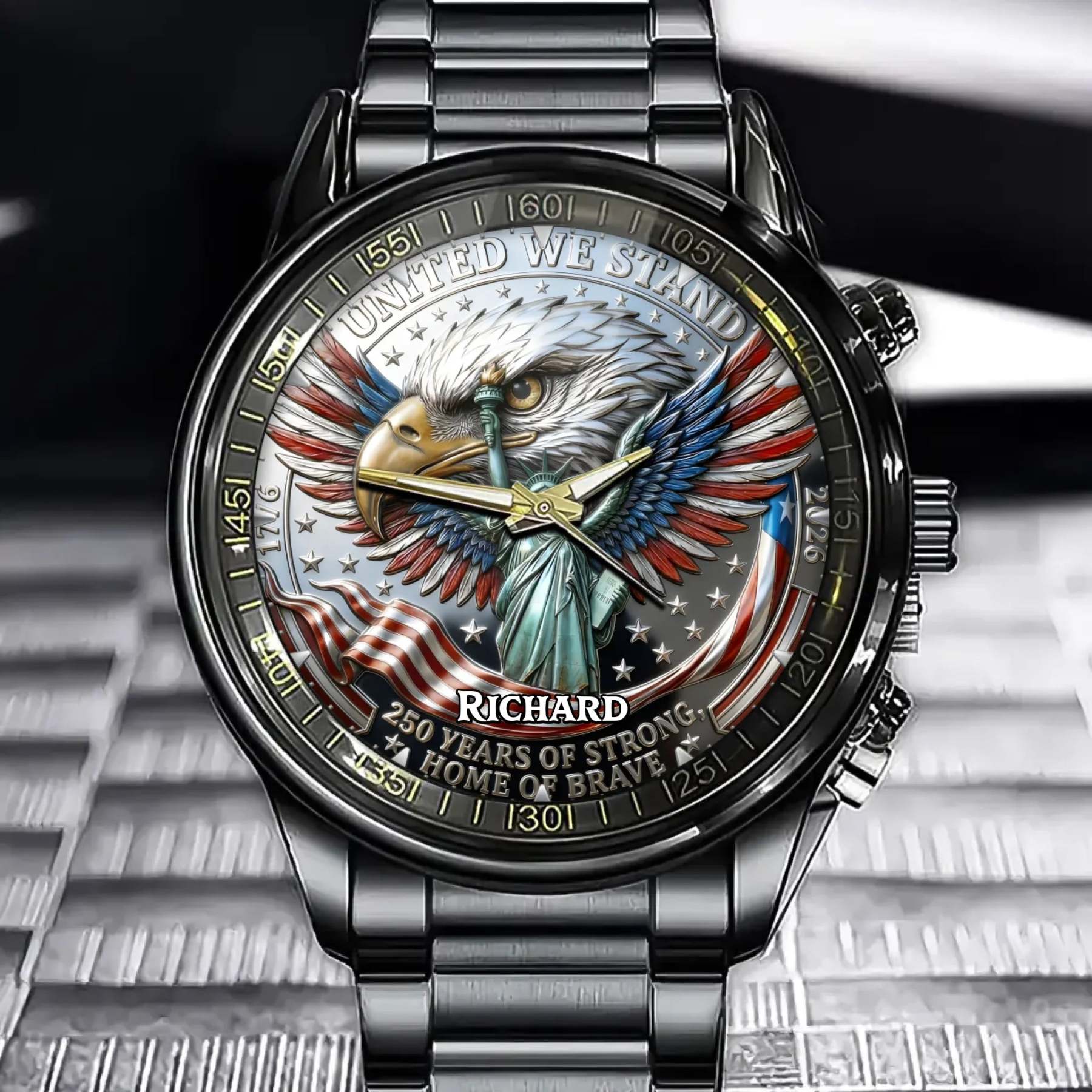 Personalized American 250th Anniversary Watch - Showcasing American Pr