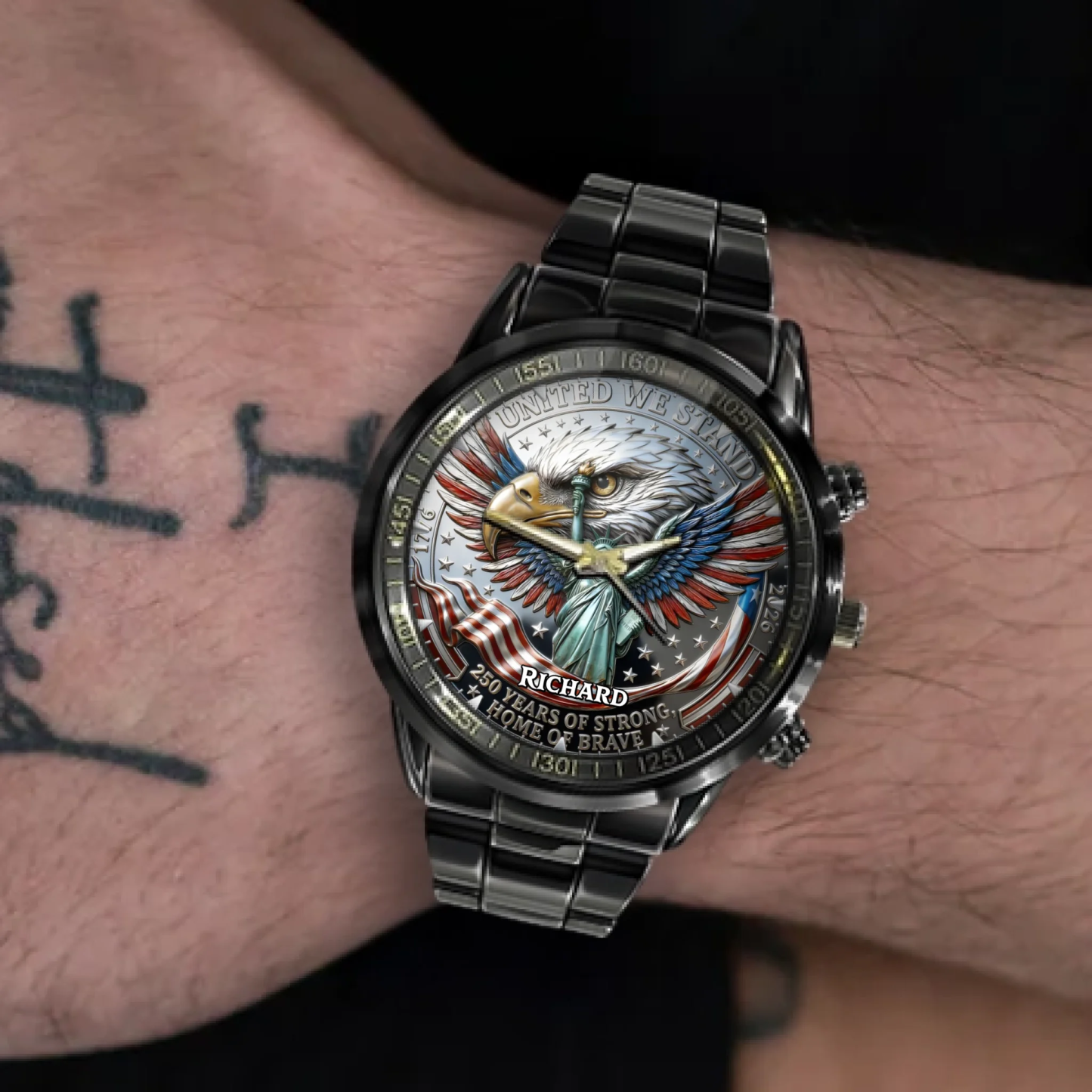 Personalized American 250th Anniversary Watch - Showcasing American Pride