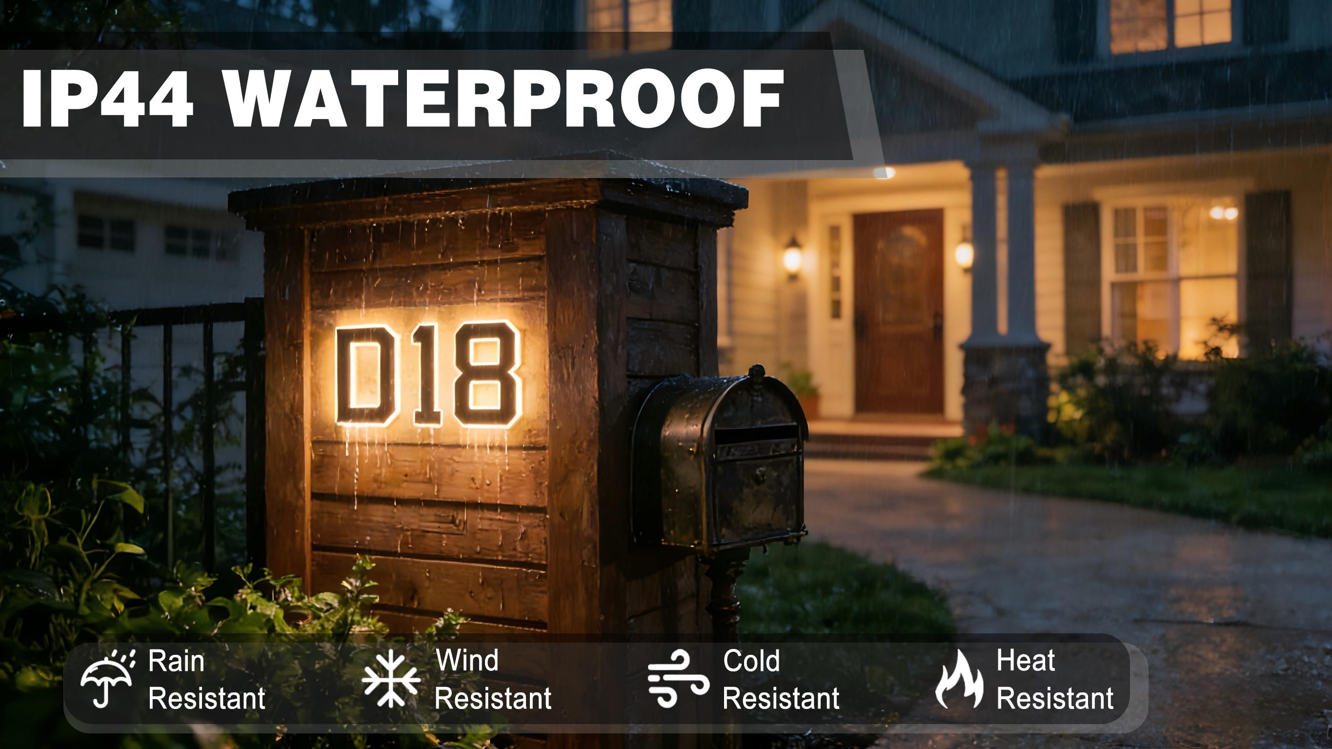 ISUNMEA 9 Inch Solar Lighted House Numbers for Outside, Light Up Waterproof LED Address Numbers Signs for Houses, Large Personalized Illuminated Exterior Modern House Numbers Light