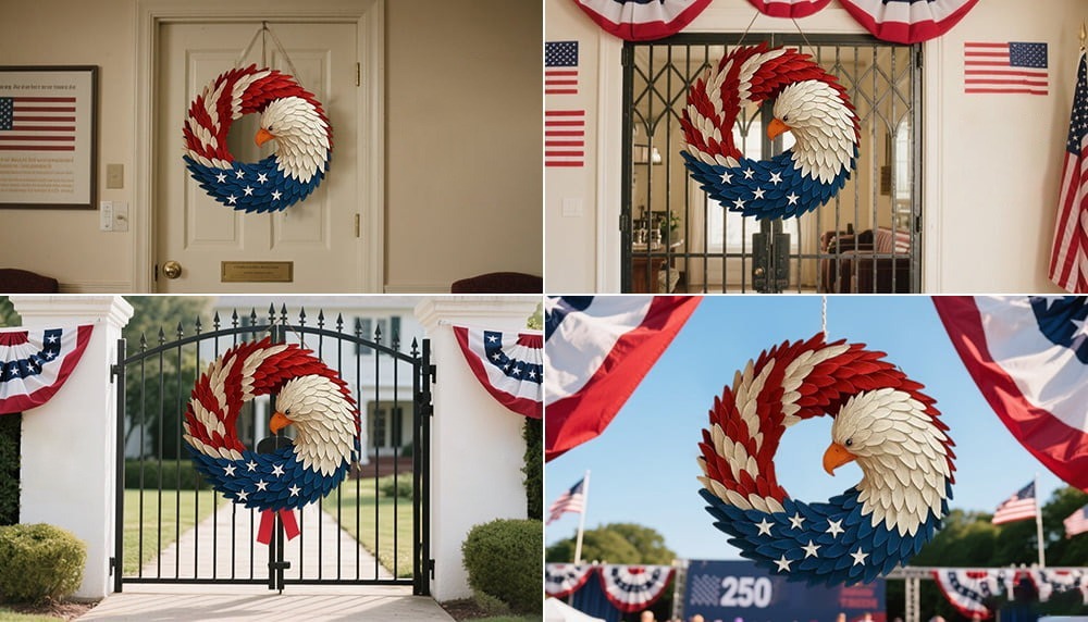 Don't Miss Out! Celebrate America's 250 Years of Service and Heritage with the Limited-Edition Eagle Wreath!