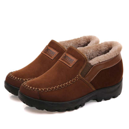 Men's Comfortable Waterproof Warm Cow Leather Snow Boots