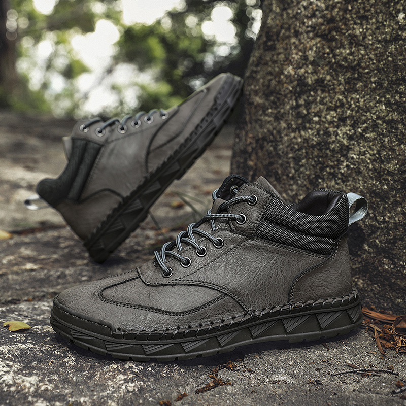 ⏰Limited Time Sale 70% OFF - Men's Handmade Leather Boots - Wide Toe Arch Support Aankle Support