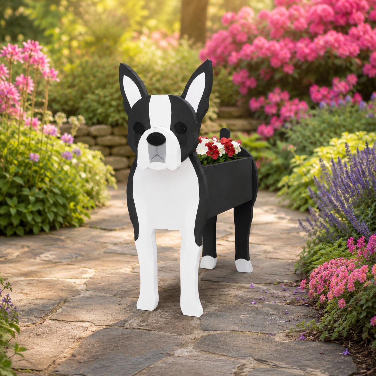 Boston Terrier Dog Planter