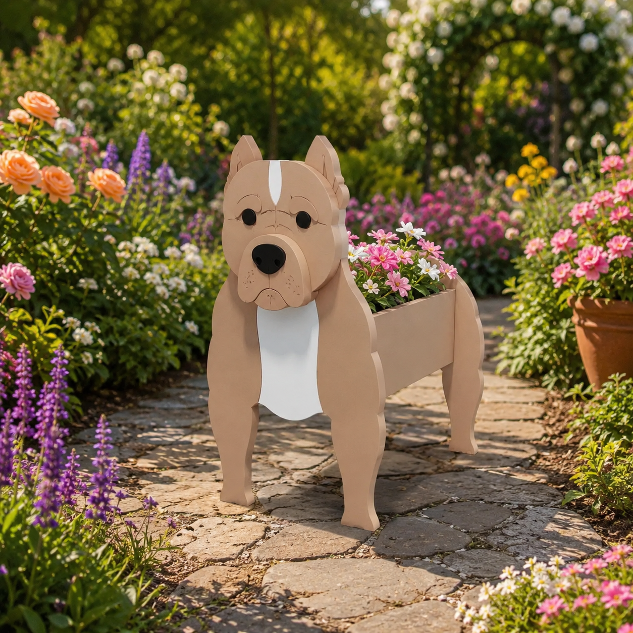 Bull Terrier Dog Planter