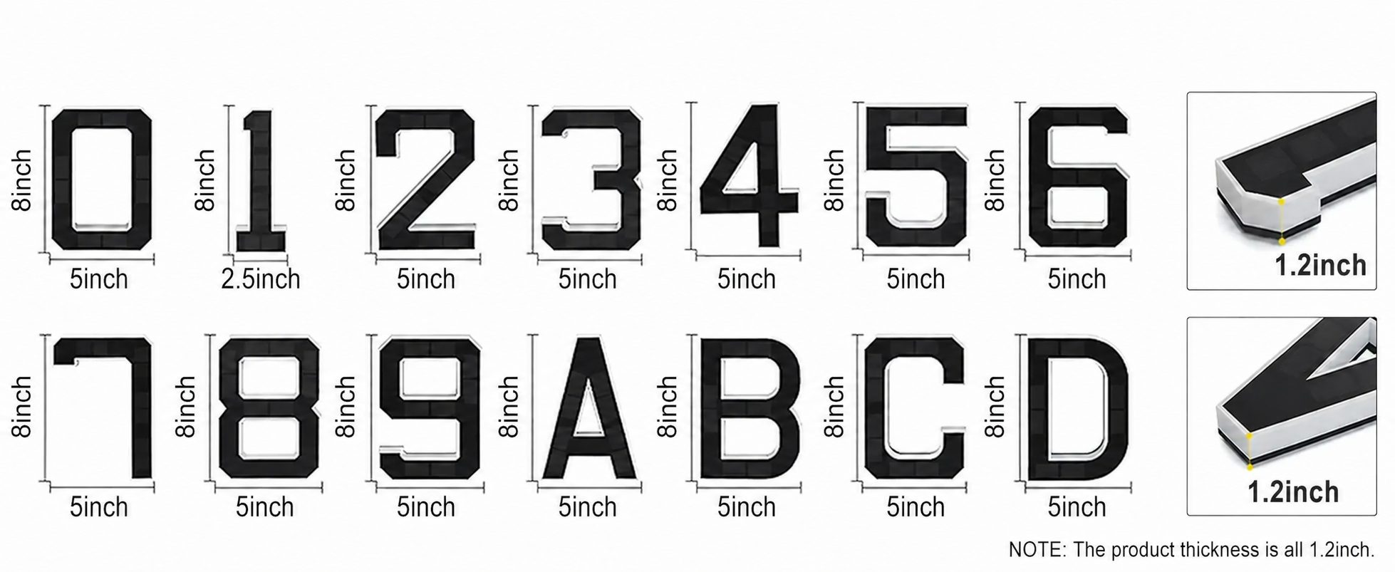 ISUNMEA 9 Inch Solar Lighted House Numbers for Outside, Light Up Waterproof LED Address Numbers Signs for Houses, Large Personalized Illuminated Exterior Modern House Numbers Light