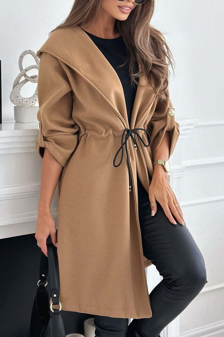 Mirovay | Women's Casual Solid Color Hooded Coat