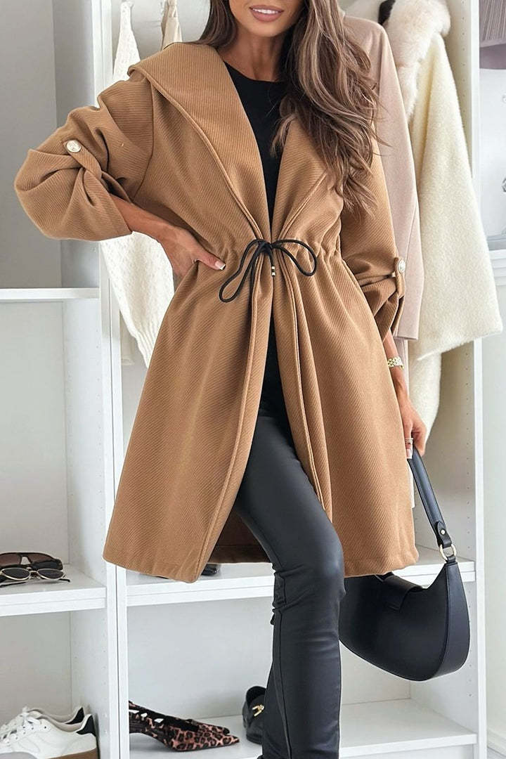 Mirovay | Women's Casual Solid Color Hooded Coat
