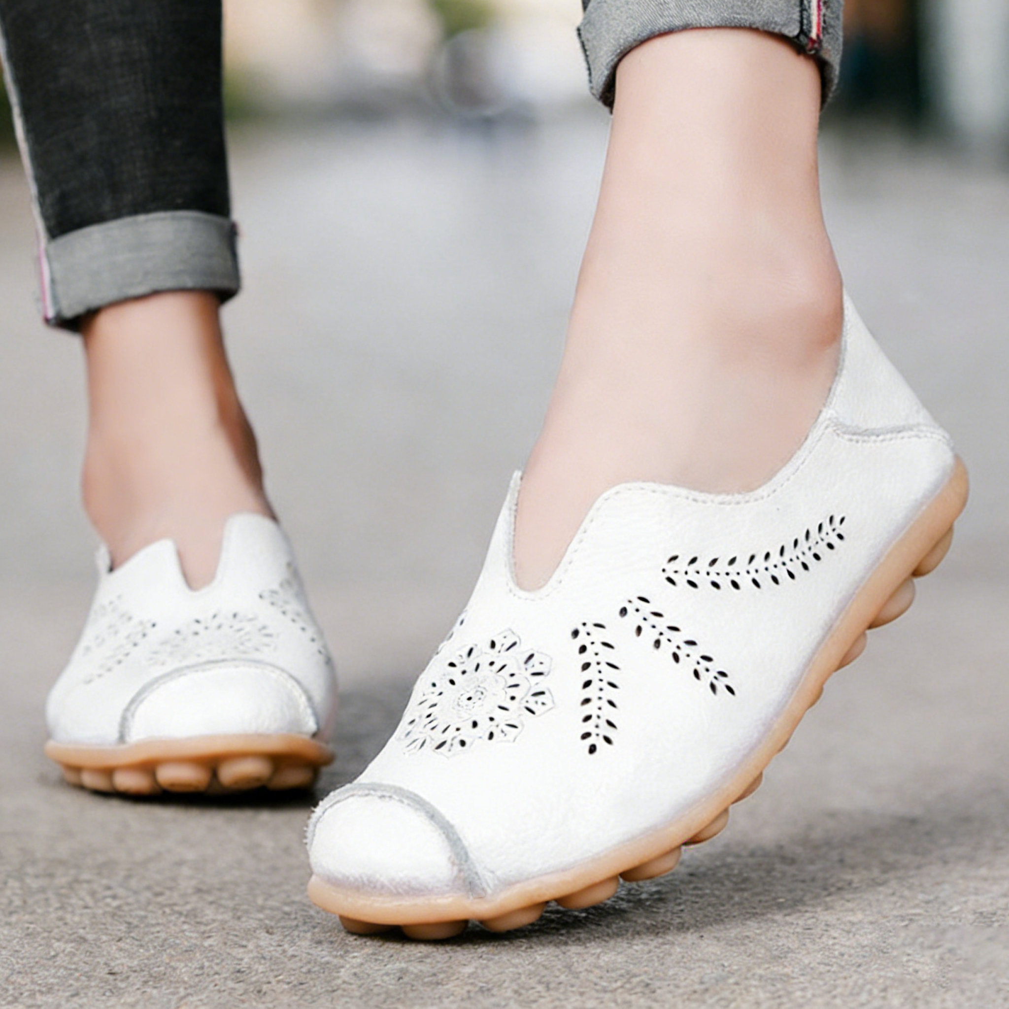 Women’s Casual Flat Loafers with Flexible Rubber Sole