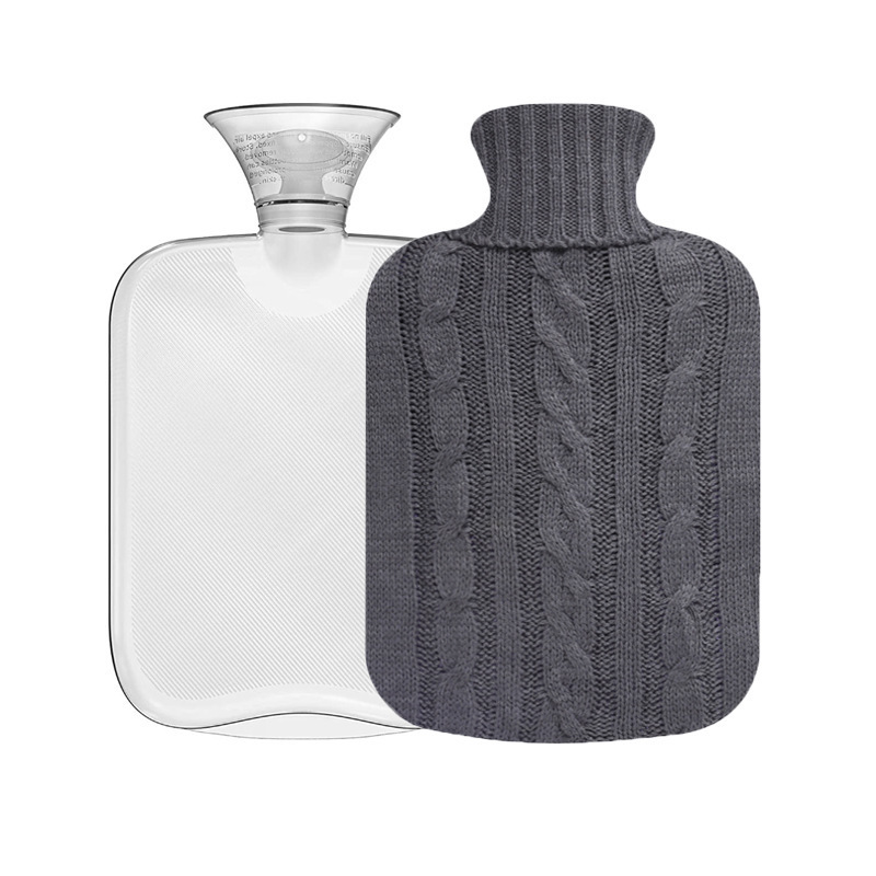 Cozy Knitted Hot Water Bottle – 2L PVC Bottle, Leakproof, 6–8 Hours Long-Lasting Warmth