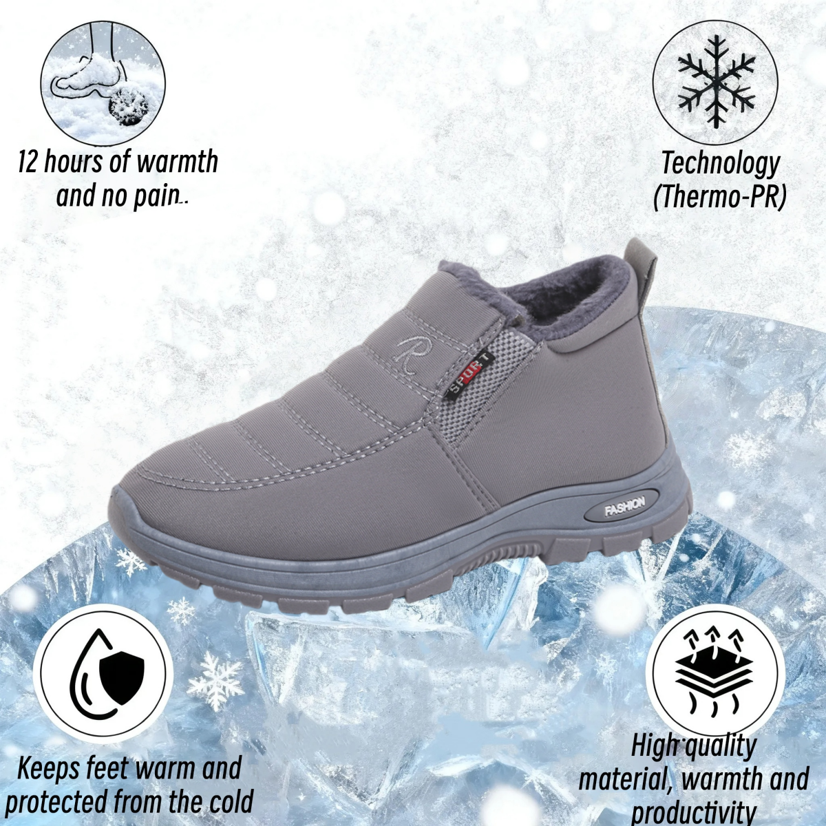 Unisex Warm Sheepskin-Lined Boots , Easy To Wear, Comfortable When Walking