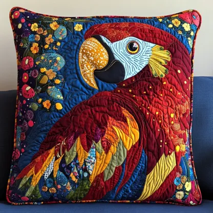 Quilted Macaw Pillow