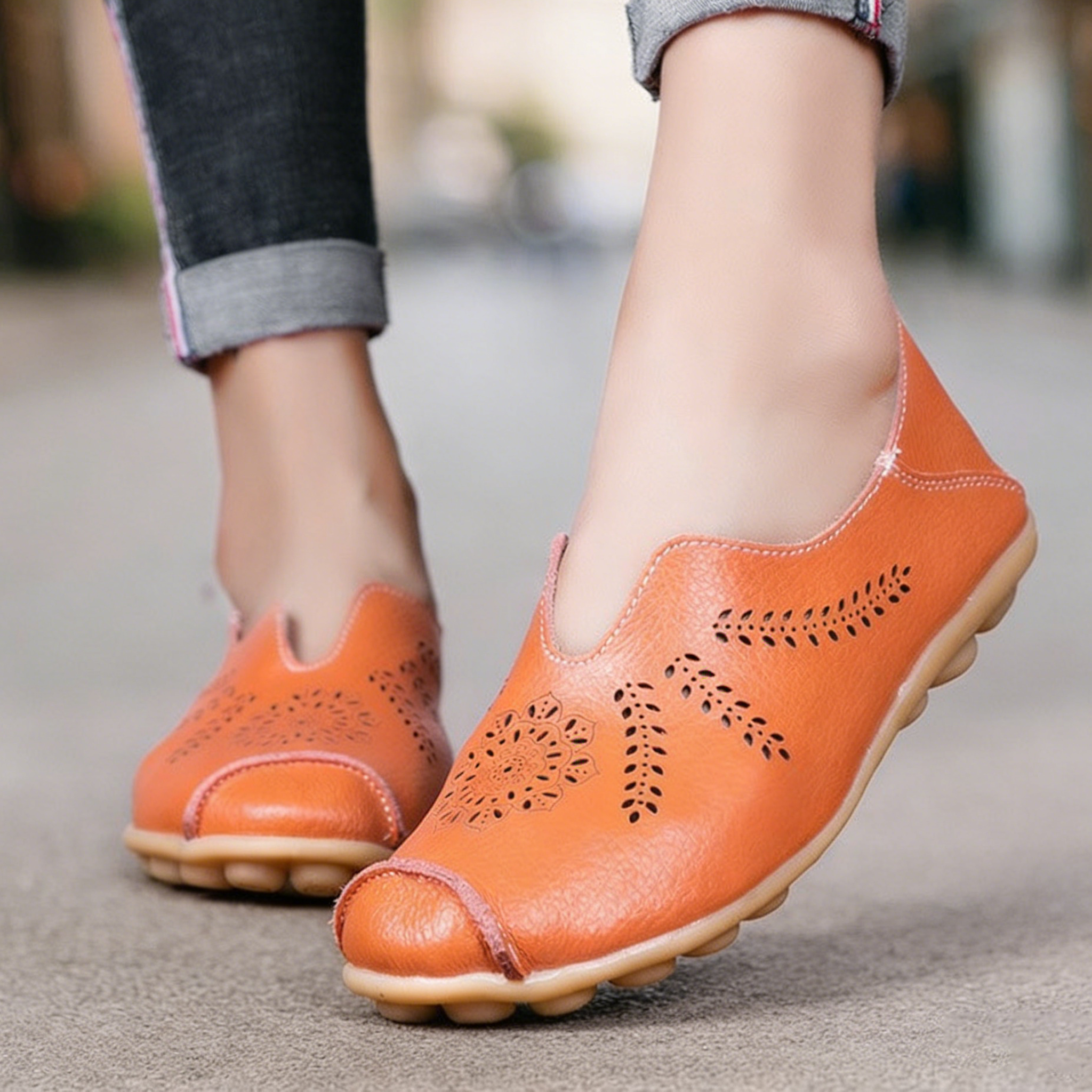 Women’s Casual Flat Loafers with Flexible Rubber Sole
