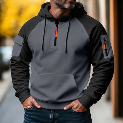 Men's autumn/winter zip-up hooded sweatshirt