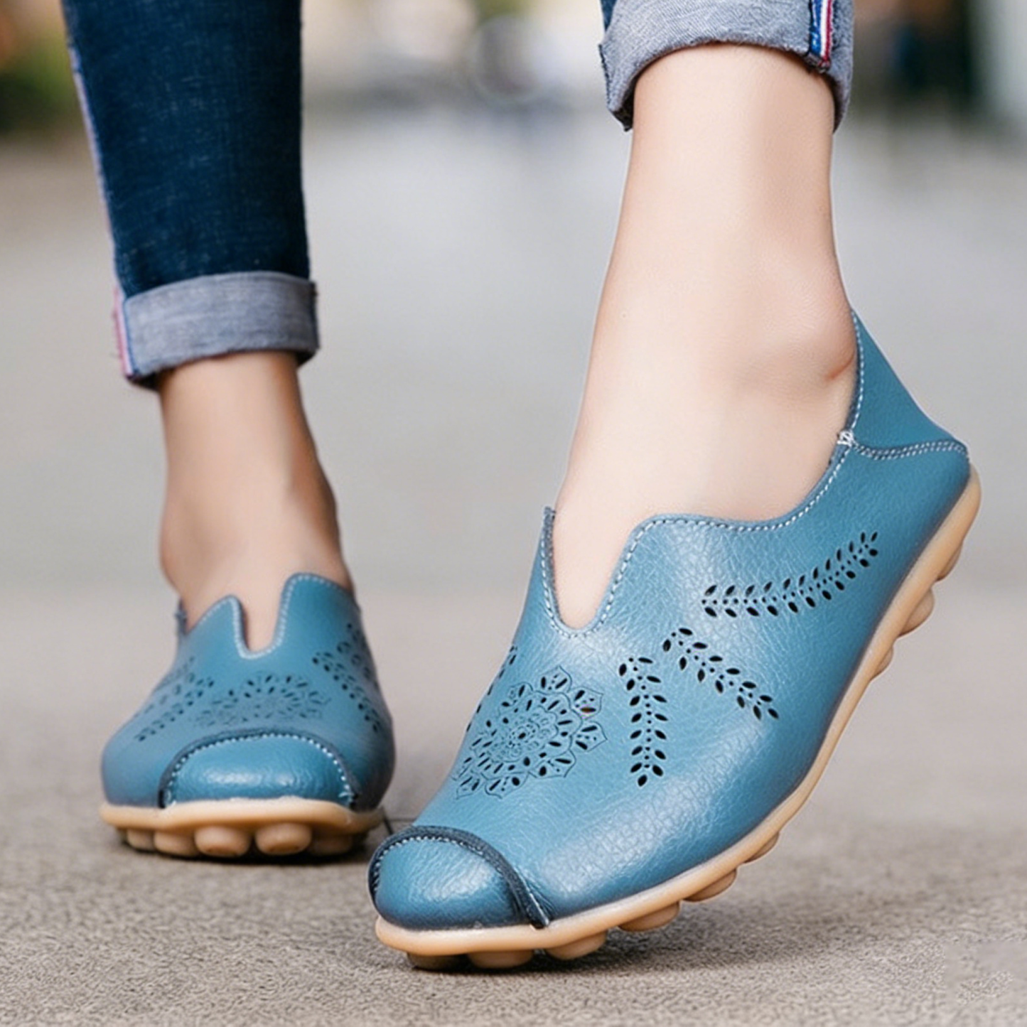 Women’s Casual Flat Loafers with Flexible Rubber Sole