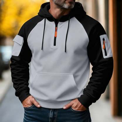 Men's autumn/winter zip-up hooded sweatshirt