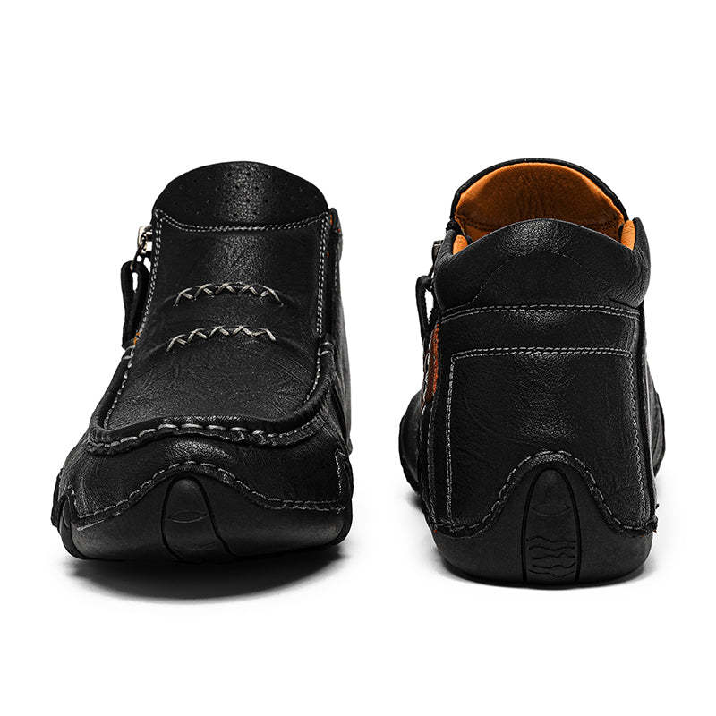 Men's Retro Handmade Leather Driving Boots Built for Comfort