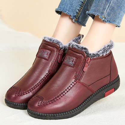 Women's Genuine Leather Non-Slip Zipper Ankle Boots