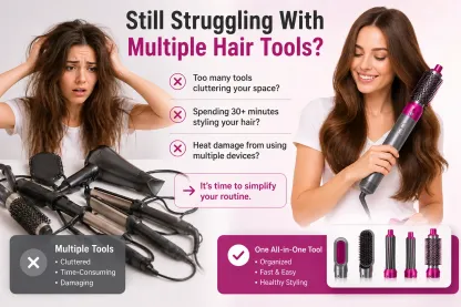5-in-1 Hair Styler & Dryer – Straighten, Curl, Dry, Volume & Comb – For Curly & Straight Hair