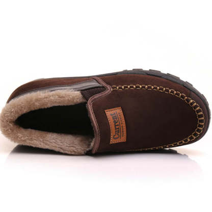 Men's Comfortable Waterproof Warm Cow Leather Snow Boots