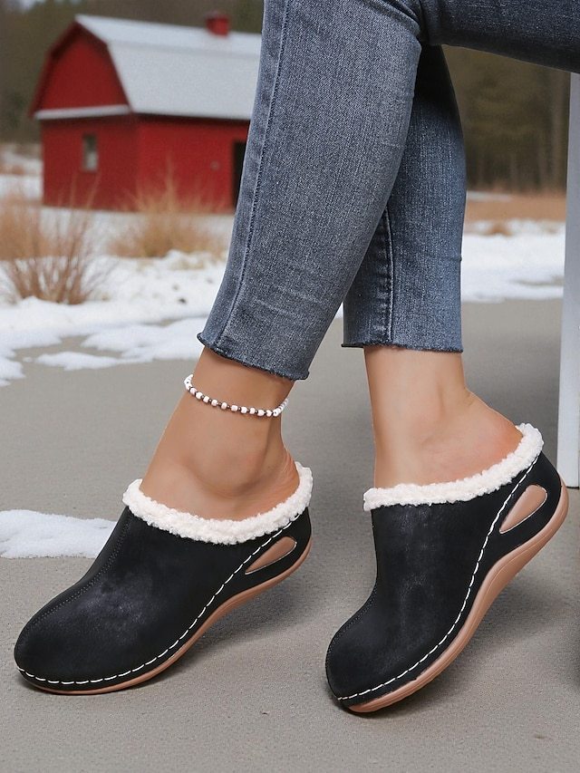  Women's Fur-Lined Winter Mules