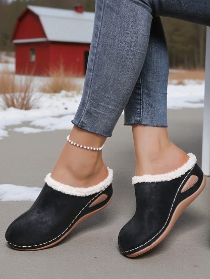  Women's Fur-Lined Winter Mules