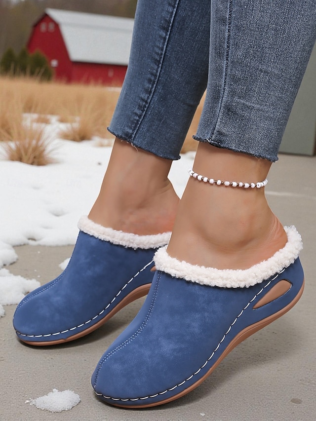  Women's Fur-Lined Winter Mules