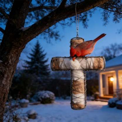 🐦Handmade Alpaca Fiber Bunny-Shaped Bird Nesting Frame - A Soft Gift for Birds & Your Garden