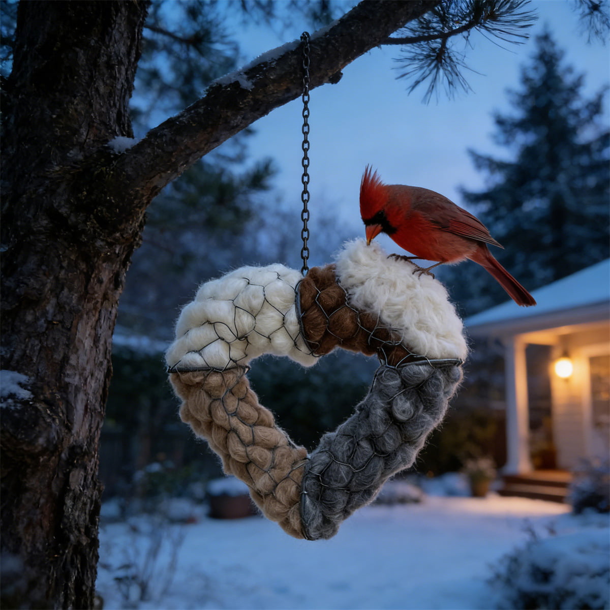 🐦Handmade Alpaca Fiber Bunny-Shaped Bird Nesting Frame - A Soft Gift for Birds & Your Garden