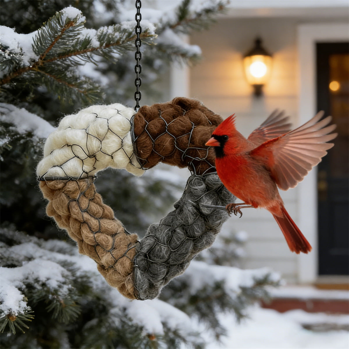 🐦Handmade Alpaca Fiber Bunny-Shaped Bird Nesting Frame - A Soft Gift for Birds & Your Garden