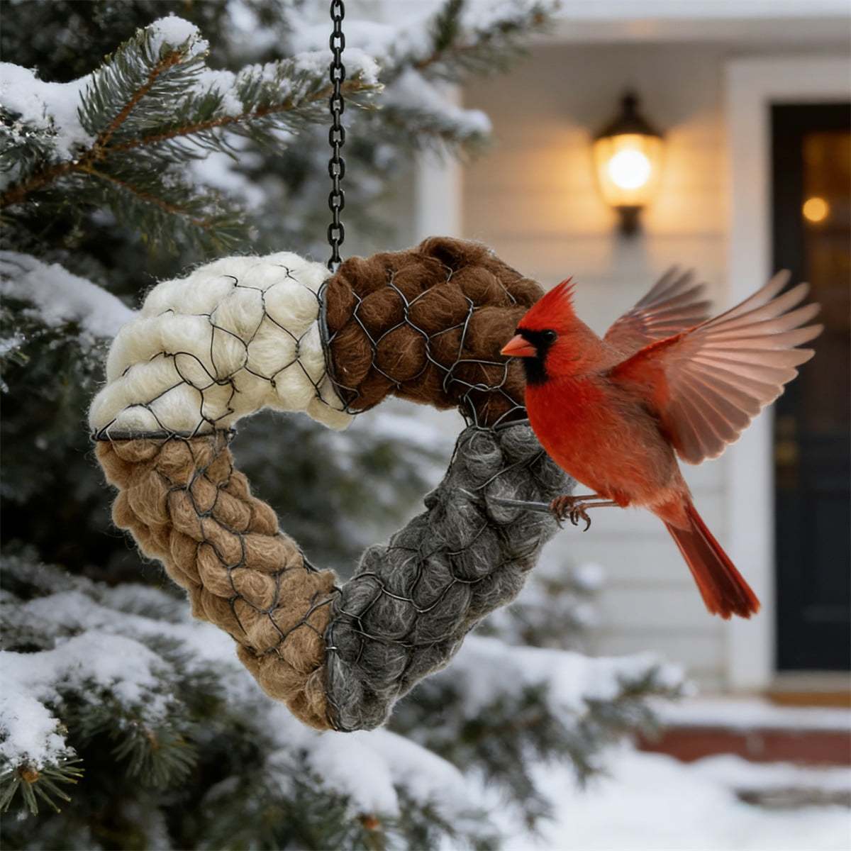 🐦Handmade Alpaca Fiber Bunny-Shaped Bird Nesting Frame - A Soft Gift for Birds & Your Garden