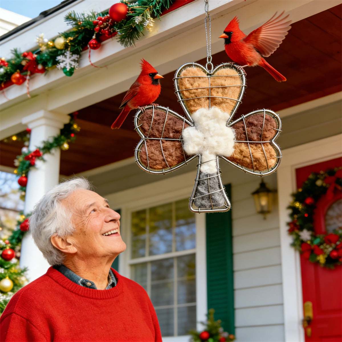 🐦Handmade Alpaca Fiber Bunny-Shaped Bird Nesting Frame - A Soft Gift for Birds & Your Garden