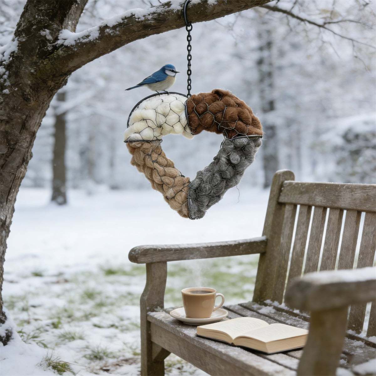 🐦Handmade Alpaca Fiber Bunny-Shaped Bird Nesting Frame - A Soft Gift for Birds & Your Garden