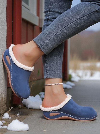  Women's Fur-Lined Winter Mules